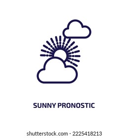 sunny pronostic icon from nature collection. Thin linear sunny pronostic, simple, cloud outline icon isolated on white background. Line vector sunny pronostic sign, symbol for web and mobile