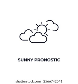 sunny pronostic outline icon. Linear vector from nature concept. Thin line sunny pronostic icon isolated on white background