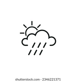 Icono de lluvia soleada ilustración vectorial. Icono de lluvia en fondo aislado. Concepto de la firma del clima.