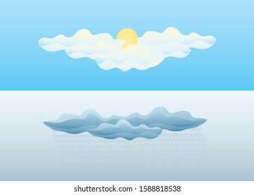 sunny and rainy weather illustration