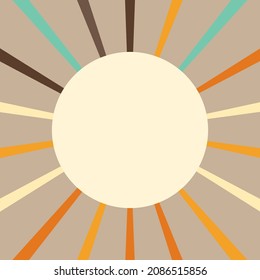 sunny rays retro background with empty space for text