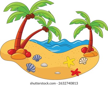 Sunny seaside view with gentle waves and peaceful shore
