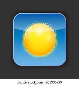Sunny Shiny Button Vector Illustration