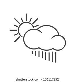sunny shower icon dark vector