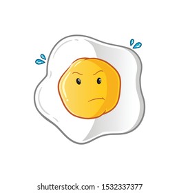 sunny side up angry mascot vector cartoon illustration