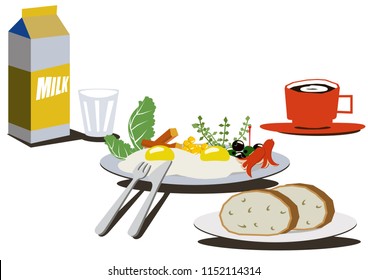 Sunny side up clip art.Illustration of breakfast.Illustration of fried egg.Cooking clip art.