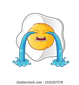 sunny side up cry mascot vector cartoon illustration