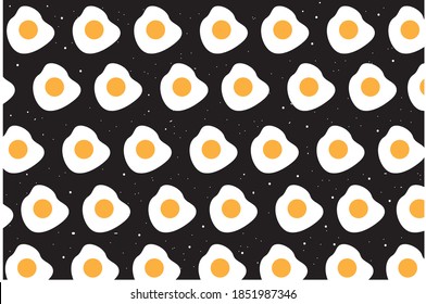 sunny side up egg background, sunny side up egg vector cartoon, sunny side up egg seamless pattern.