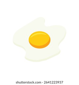 Sunny side up egg flat cartoon vector illustration