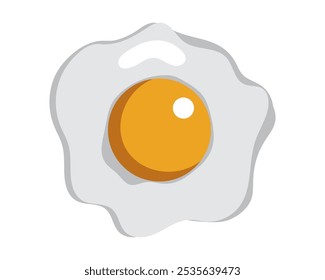 Sunny side up egg food vector. Breakfast, vector, food, egg, fried, cartoon, icon. Can use for infographic, banner, poster, web design. Vector isolated on white background.