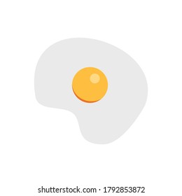 sunny side up egg icon flat illustration isolated on white