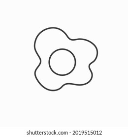 sunny side up egg icon. thin line icon. isolated on white background