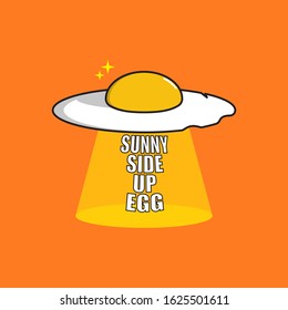 sunny side up egg isolated on orange background