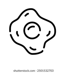 Sunny side up egg with minimal icon and vector line art