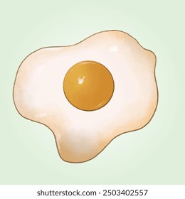 Sunny Side Up Egg on Mint Green Background