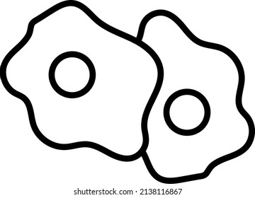 Sunny Side Up Egg Outline Food Icon 