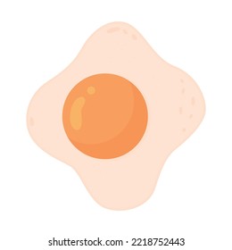 Objeto vector de color semiplano de huevo lateral soleado. Producto para el desayuno. Elemento editable. Elemento de tamaño completo sobre blanco. Ilustración de estilo de caricatura simple de Eatery para diseño gráfico web y animación