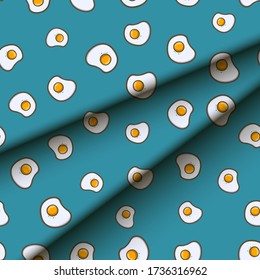 Sunny side up eggs funny doodle pattern for wrapping paper, scrap book, wallpaper, clothes, fabric etc. 