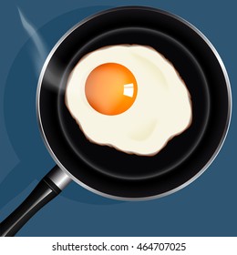 sunny side up eggs from one egg fried in a pan