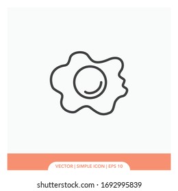 Sunny side up eggs symbol Icon Vector Illustration