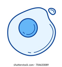 Sunny side up eggs vector line icon isolated on white background. Sunny side up eggs line icon for infographic, website or app. Blue icon designed on a grid system.