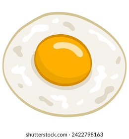 Ilustración del vector de dibujo de huevos fritos con lado y lado soleado