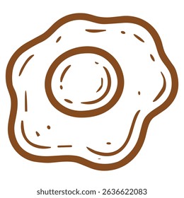 Sunny Side Up Fried Egg Doodle for Breakfast Food Icon
