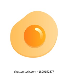 Sunny Side Up Icon in Flat Icon Style with Gradient Orange Color for Restaurant Menu or Food Apps