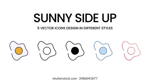 Sunny Side Up Icons different style vector stock illustration