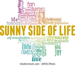 Sunny Side of Life conceptual vector illustration word cloud isolated on white background.