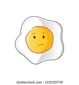 sunny side up sad mascot vector cartoon art illustration