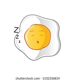 sunny side up sleep mascot vector cartoon illustration