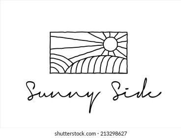 Sunny Side Sun Logo, Green Healthy concept