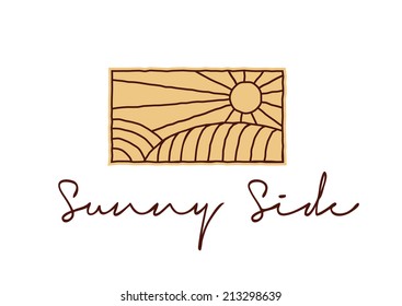 Sunny Side Sun Logo, Green Healthy concept