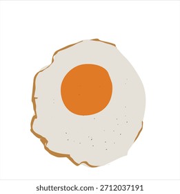 Lado soleado hacia arriba. Huevo frito. Ilustración vectorial en dibujos animados