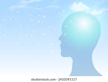 Sunny sky and artificial intelligence image background