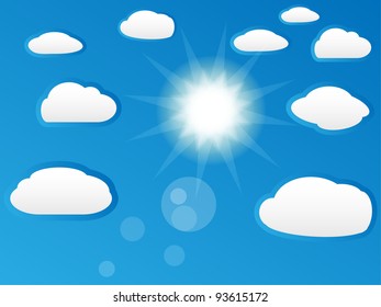 Sunny sky with white clouds