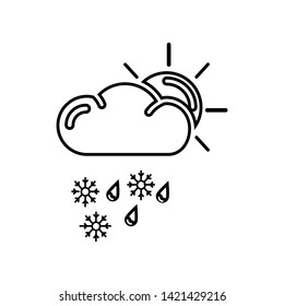 sunny sleet whether icon. Element of Whether for mobile concept and web apps icon. Outline, thin line icon for website design and development, app development