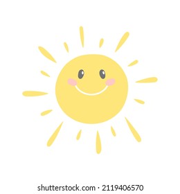 Sonnig mit Lächeln, Vektorgrafik auf handgezeichnet