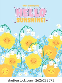 Sunny smiles bloom in a cheerful garden of yellow and white flowers. A perfect day to say, “Hello sunshine!