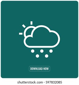 sunny snowing cloud vector icon weather forecast