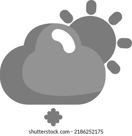 Sunny with some snow, illustration, vector on a white background.