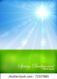 Sunny spring morning vector background. EPS10 file.