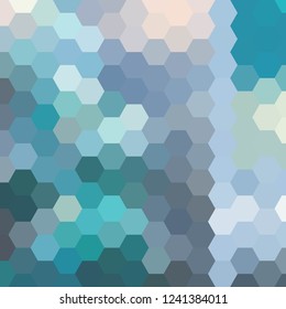 Sunny spring mosaic background, green hexagonal pattern vector background