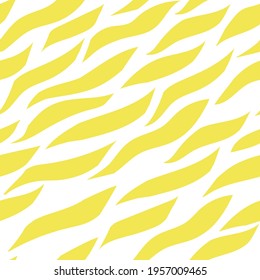 Sunny summer Abstract striped pattern. Seamless pattern with trendy cut out patches. Natural motifs on a white background. Stock vector illustration.