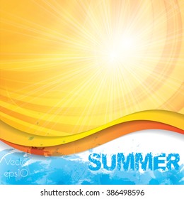 Sunny summer abstract sun ray background 