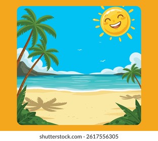 sunny summer day vector illustration