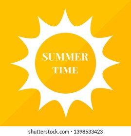 Sunny summer time background withsun shape. Vector illustration.
