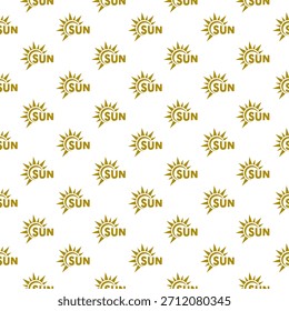 Sunny, Sun seamless pattern isolated on white background