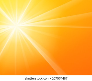 Sunny Sunshine - Yellow solar Sun light on a bright and warm orange sky